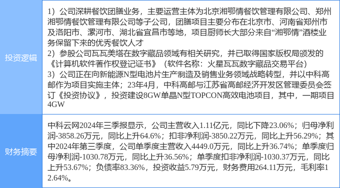 2月7日中科云网涨停分析：光伏餐饮NFT概念热股(图2)